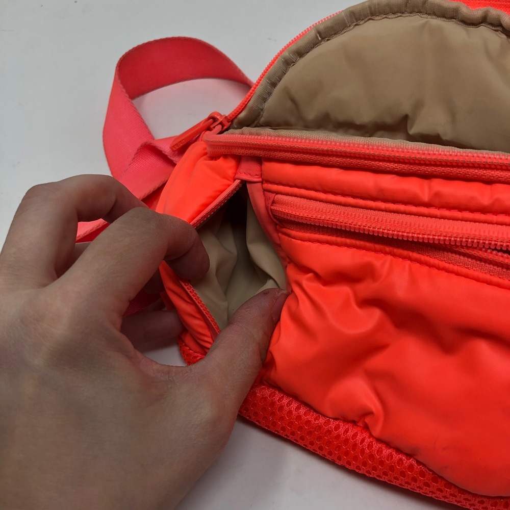 Caraa Free People Studio Bag Fanny Pack Neon Coral Orange Athletic Crossbody - Picture 13 of 16